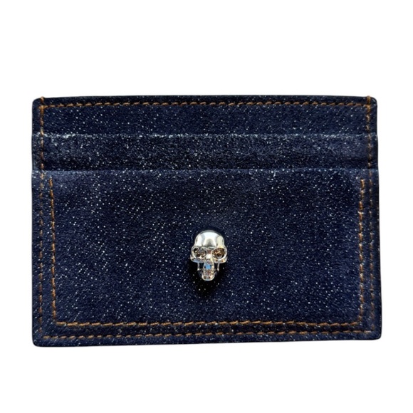 Alexander McQueen Handbags - Alexander McQueen Leather Women Card Holder, Denim Effect Blue Saphire